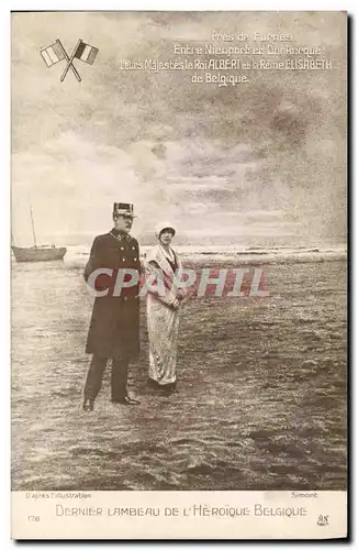 Cartes postales Militaria Pres de Furnes Entre Nieuport et Dunkerque Roi Albert Reine Elisabeth de Belgique