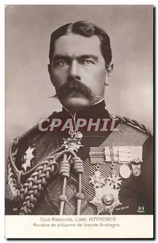 Cartes postales Militaria Lord Kitchener Ministre de la guerre de Grande Bretagne