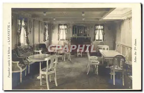 Cartes postales Bateau Paquebot rapidea 4 helices Lafayette Salon des 2eme classes