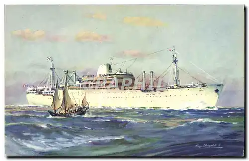 Cartes postales Bateau Compagnie des Messageries Maritimes Laos