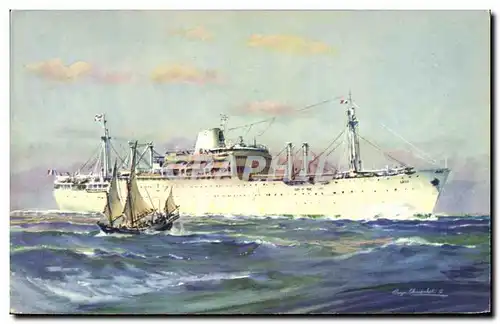 Cartes postales Bateau Compagnie des Messageries Maritimes Laos