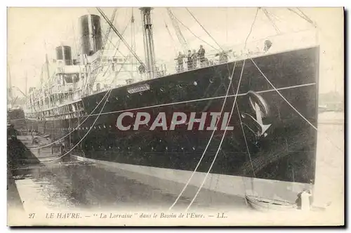 Cartes postales Bateau Le Havre La Lorraine dans le bassin de l&#39Eure