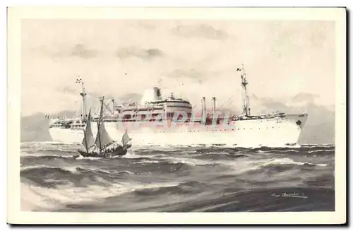 Cartes postales Bateau Compagnie des Messageries Maritimes Laos