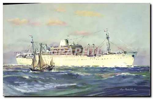Cartes postales Bateau Compagnie des Messageries Maritimes Laos