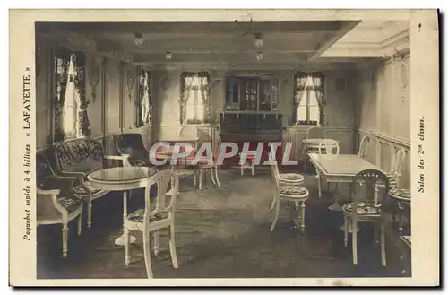 Cartes postales Bateau Paquebot rapidea 4 helices Lafayette Salon des 2eme classes