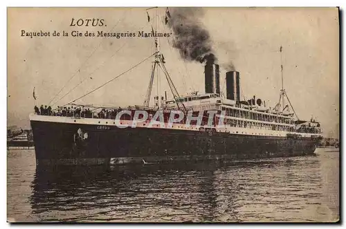 Cartes postales Bateau Lotus Paquebot de la Cie des Messageries Maritimes