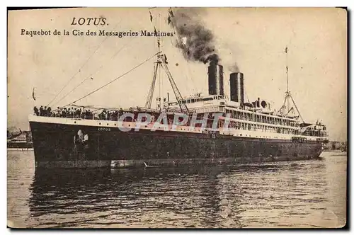 Cartes postales Bateau Lotus Paquebot de la Cie des Messageries Maritimes