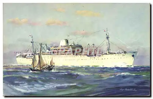 Cartes postales Bateau Compagnie des Messageries Maritimes Laos