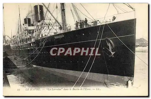 Ansichtskarte AK Bateau Le Havre La Lorraine dans le bassin de l&#39Eure