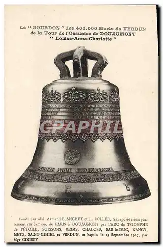 Ansichtskarte AK Cloche Le Bourdon Tour de l&#39ossuaire de Douaumont Louis Anne Charlotte