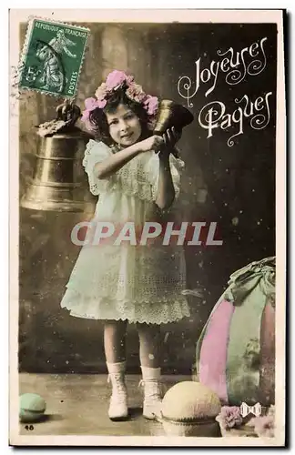 Cartes postales Cloche Enfant Paques