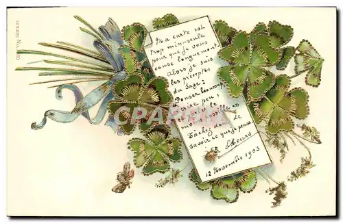 Cartes postales Fantaisie Fleurs Trefles