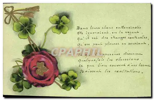 Cartes postales Fantaisie Fleurs Trefles