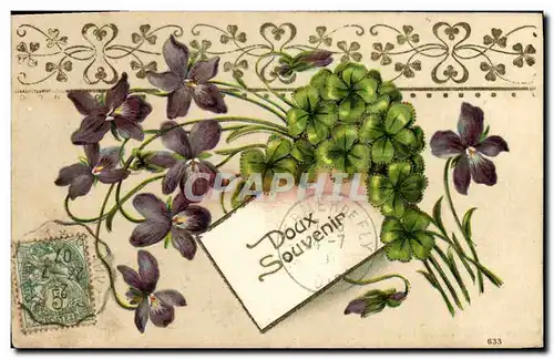 Cartes postales Fantaisie Fleurs Trefles