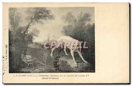 Cartes postales Chasse Oudry Blanche chienne de la meute de Louis XV Musee du Louvre Paris