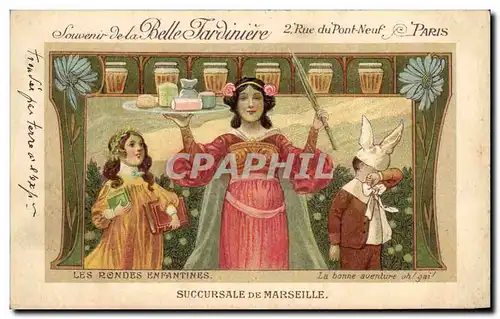 Cartes postales Fantaisie Illustrateur Enfants La Belle Jardiniere Paris Rue du Pont Neuf Les rondes enfantines