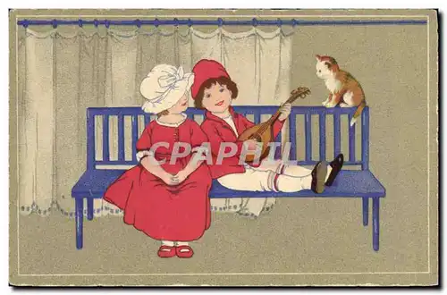 Cartes postales Fantaisie Illustrateur Enfants Chat Chaton