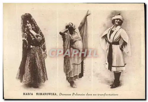 Cartes postales Marfa Romanowska Danseuse Polonaise dans ses transformations