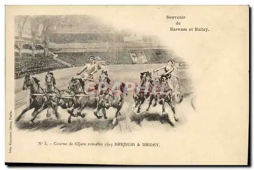 Cartes postales Course de chars romains chez Barnum & Bailey Cirque