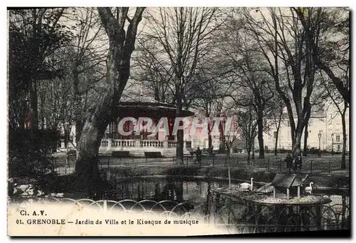 Cartes postales Kiosque Grenoble Jardin de ville et le kiosque de musique