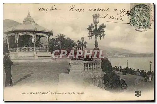 Cartes postales Kiosque et les terrasses Monte Carlo Monaco