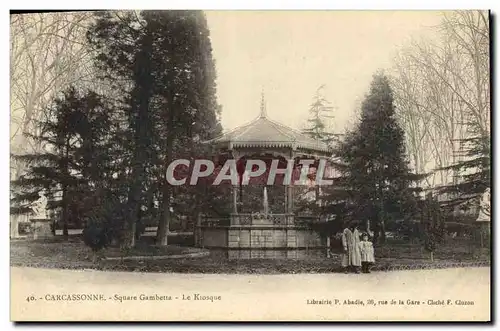 Ansichtskarte AK Kiosque Square Gambetta Carcassonne