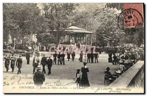 Cartes postales Kiosque Grenoble Jardin de l'Hotel de ville Le concert