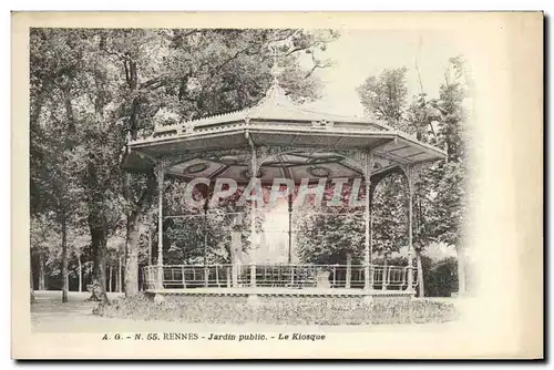 Cartes postales Kiosque Jardin public Rennes