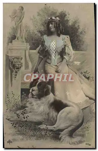 Cartes postales Chiens Chien Femme Ange