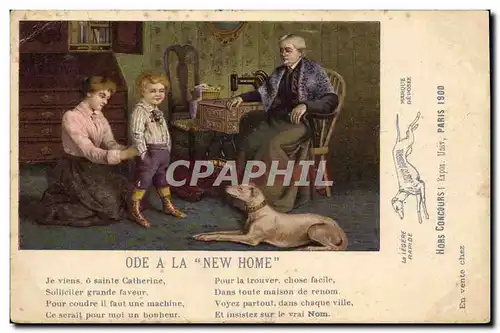 Ansichtskarte AK Chiens Chien Ode a la New Home Hors Concours Paris 1900 Levrier