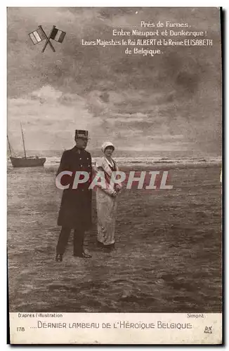 Cartes postales Militaria Pres de Furnes entre Nieuport et Dunkerque Roi Albert Reine Elisabeth