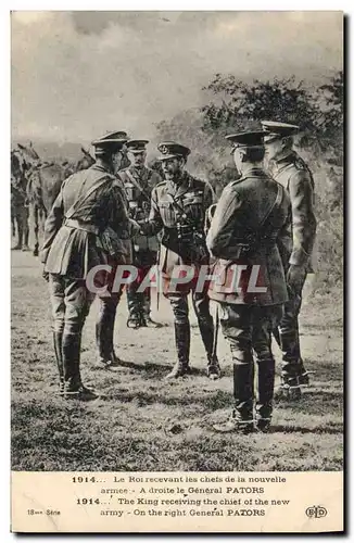 Cartes postales Militaria Le roi recevant les chefs de la nouvelle armee Le general Pators