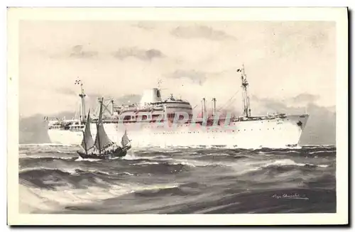 Cartes postales Bateau Compagnie des Messageries Maritimes Laos