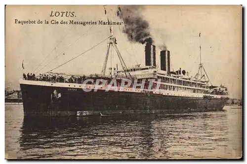 Cartes postales Bateau Lotus Paquebot de la Cie des Messageries Maritimes