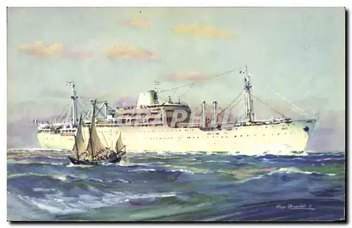 Cartes postales Bateau Compagnie des Messageries Maritimes Laos