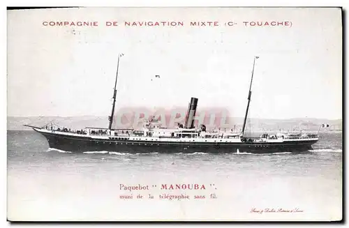 Ansichtskarte AK Bateau Compagnie de Navigation mixete Cie Touache Paquebot Manouba