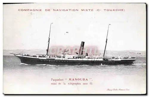 Cartes postales Bateau Compagnie de Navigation mixete Cie Touache Paquebot Manouba