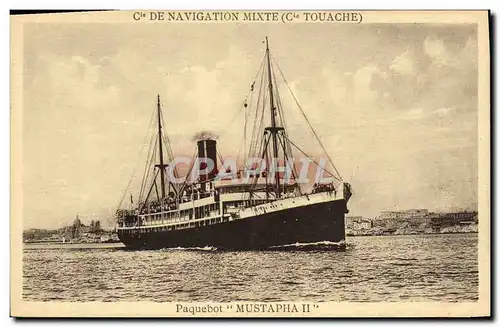 Cartes postales Bateau Compagnie de Navigation mixete Cie Touache Paquebot Mustapha II