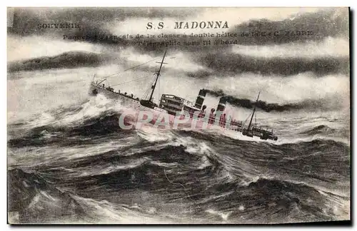 Cartes postales Bateau SS Madonna Paquebot