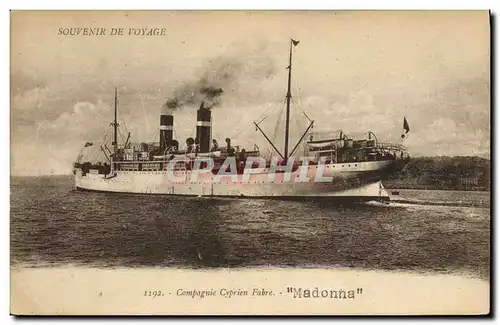 Cartes postales Bateau Compagnie Cyprien Fabre Madonna