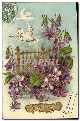 Cartes postales Fantaisie Fleurs Colombes