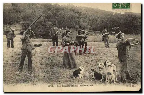 Cartes postales Chasse Les chasseurs du Mont Bard Chien Chiens