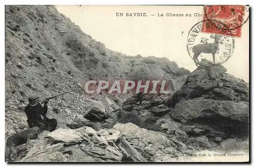 Cartes postales Chasse Savoie La chasse au chamois Chasseur