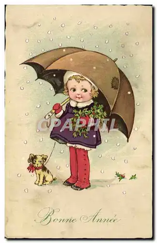 Cartes postales Fantaisie Illustrateur Enfant Chien