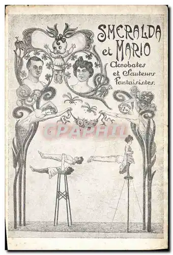 Cartes postales Smeralda et Mario Acrobates et sauteurs fantaisistes