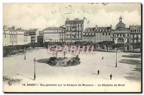 Cartes postales Brest Vue generale sur le Kiosque a musique La DEpeche de Brest