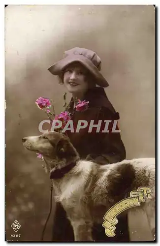 Cartes postales Chien Chiens Femme Levrier