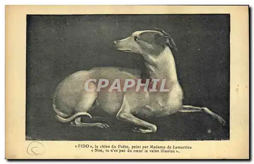 Ansichtskarte AK Chien Chiens Fido Le chien du poete Madame de Lamartine