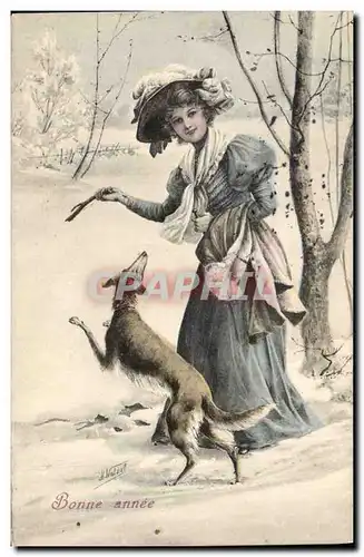 Cartes postales Chien Chiens Femme Levrier