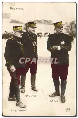 Ansichtskarte AK Militaria Nos chefs Castelnau Joffre Pau